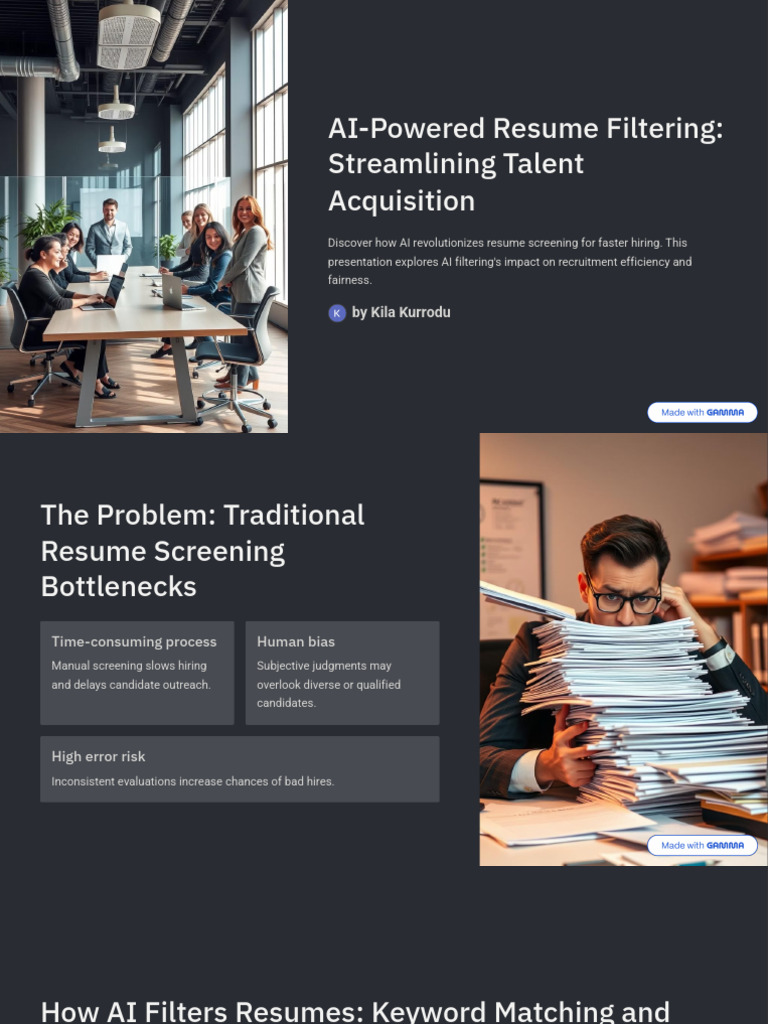 AI Powered Resume Filtering Streamlining Talent Acquisition | PDF ...