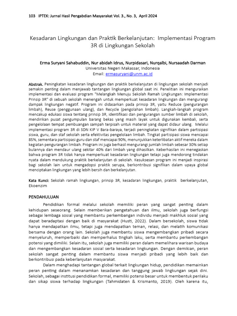 Program 3R untuk Kesadaran Lingkungan Sekolah | PDF