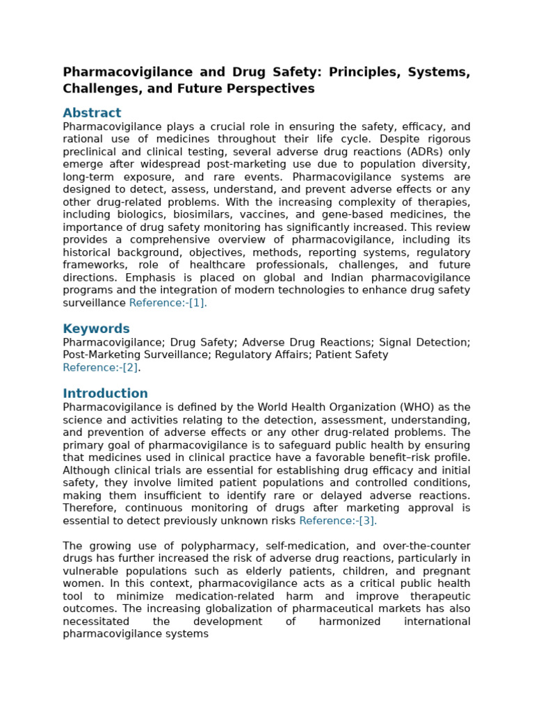 Pharmacovigilance: Ensuring Drug Safety | PDF | Pharmacovigilance ...
