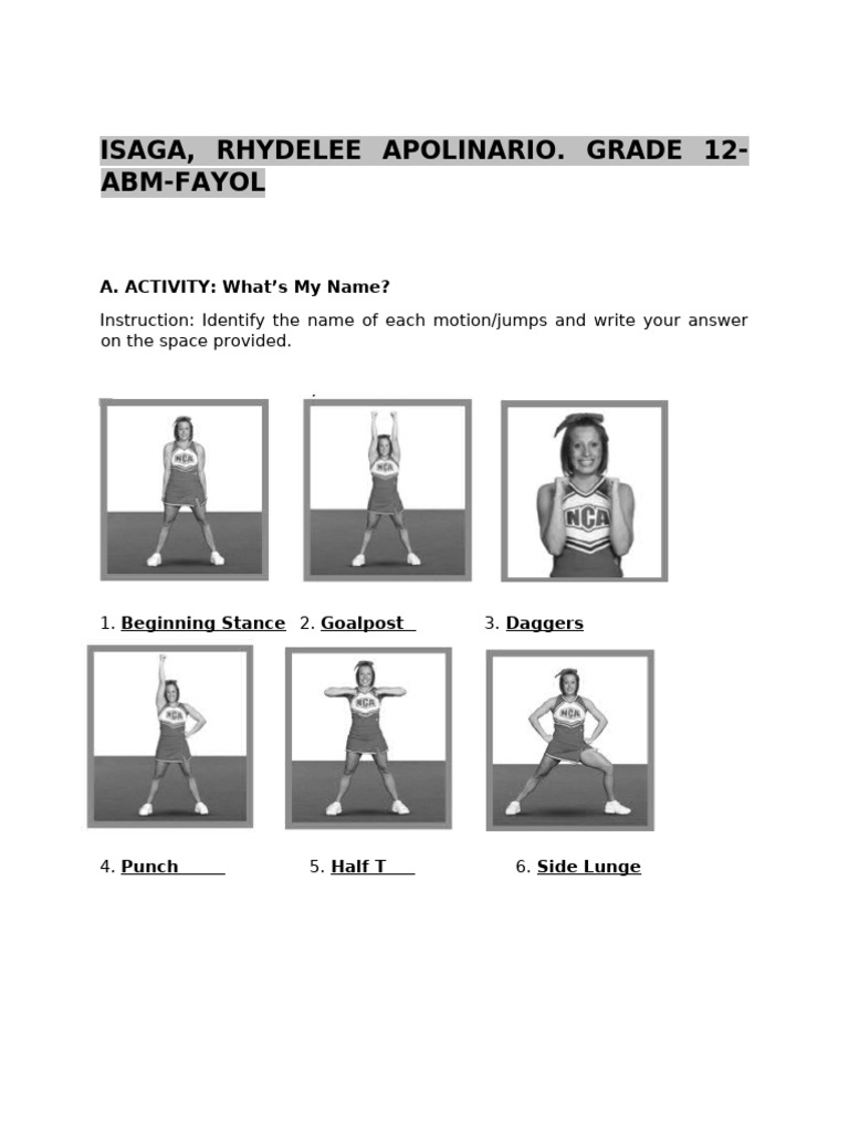 Cheerleading Skills and Attitudes Guide | PDF