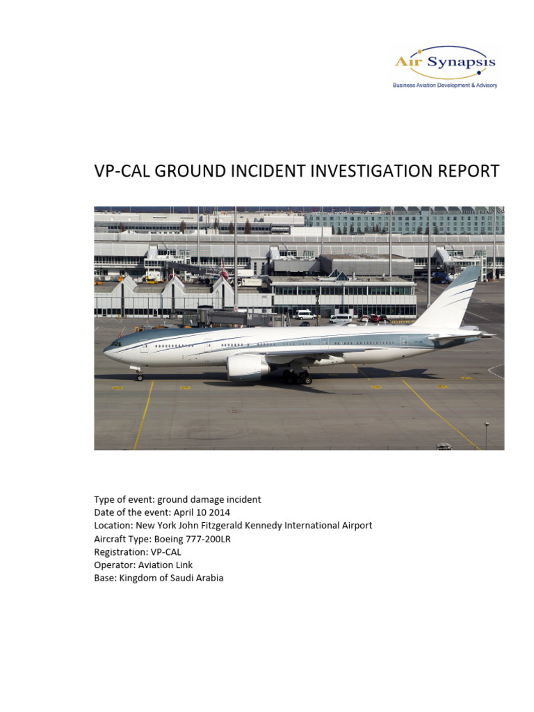 VP-CAL Ground Incident Report 2014 | PDF | John F. Kennedy ...
