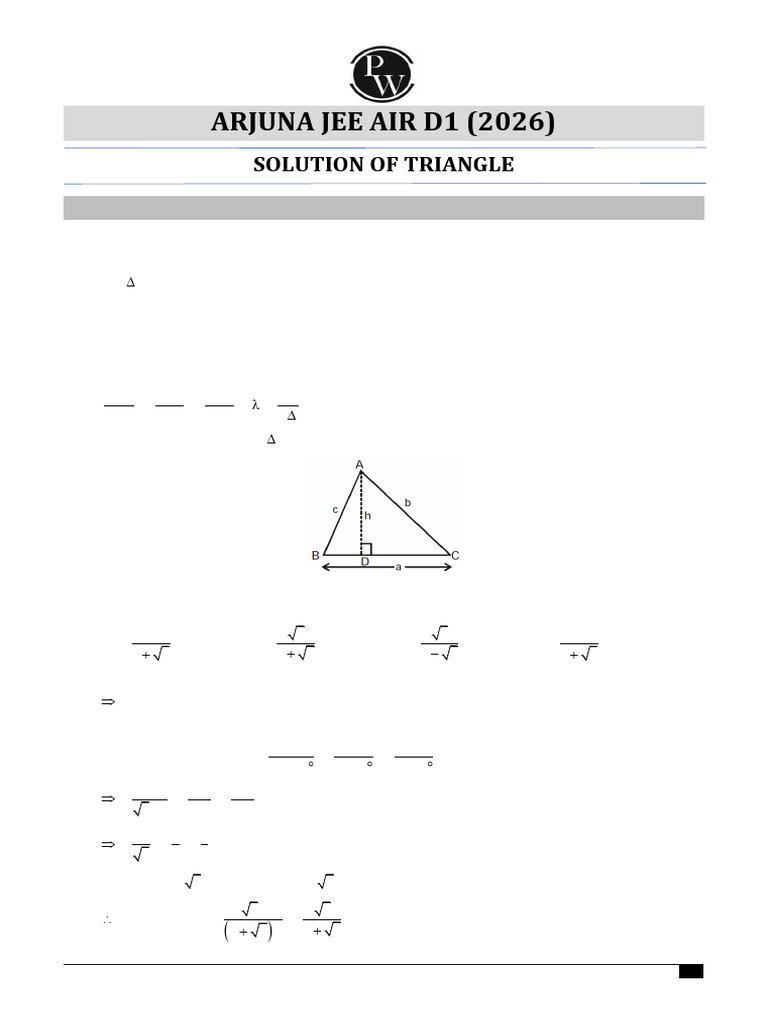 Solution of Triangle Concepts and Examples | PDF | Area | Triangle