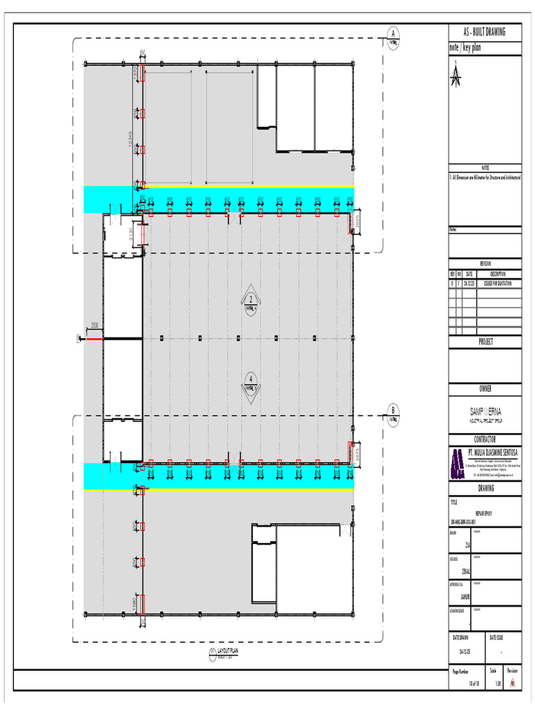 As-Built Layout Plan for Industrial Project | PDF