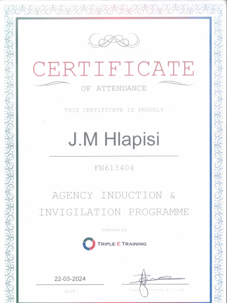 Invigilation Certificate | PDF