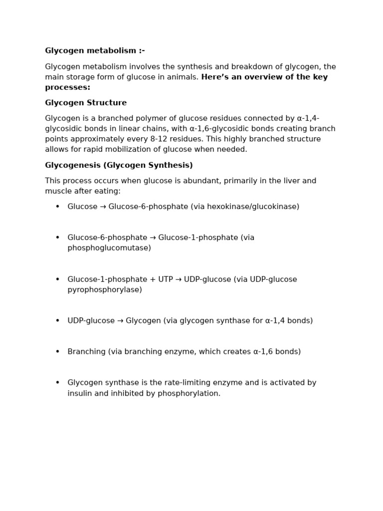 Glycogen Metabolism | PDF