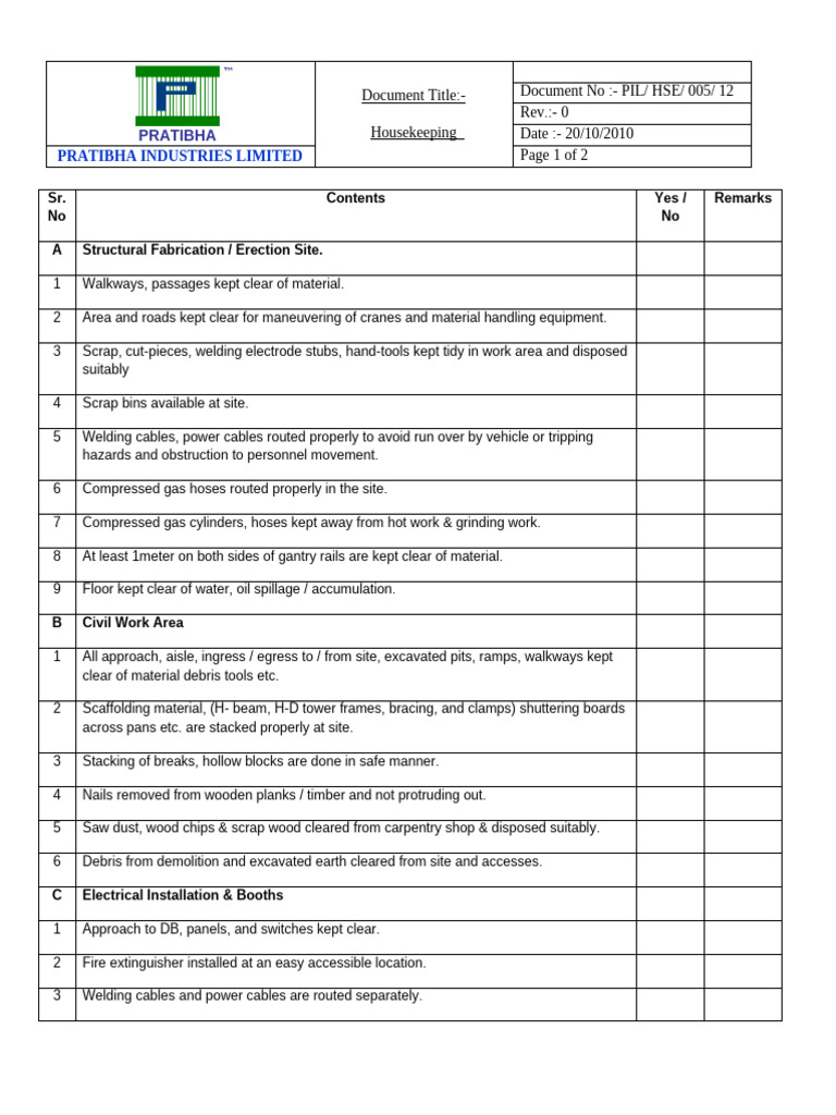 12-Housekeeping | PDF | Housekeeping | Scaffolding