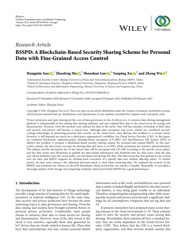 Blockchain-Based Personal Data Security | PDF | Encryption | Key ...