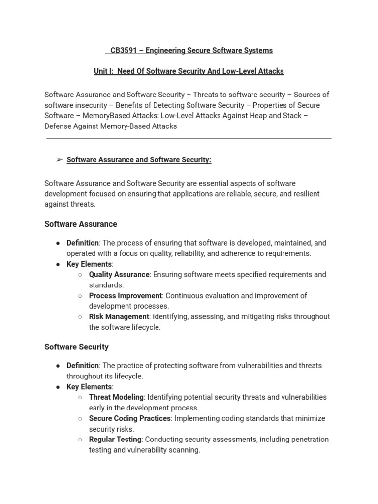 Secure Software Systems Overview | PDF | Security | Computer Security