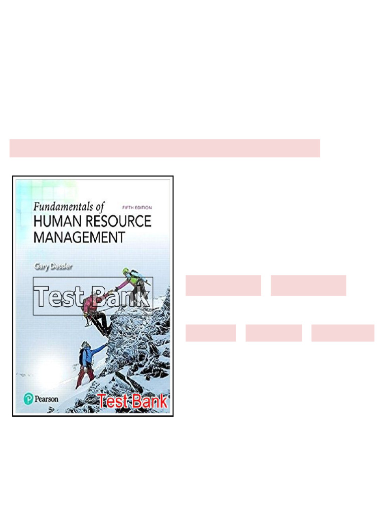 Fundamentals of Human Resource Management 5th Edition Dessler Test Bank ...