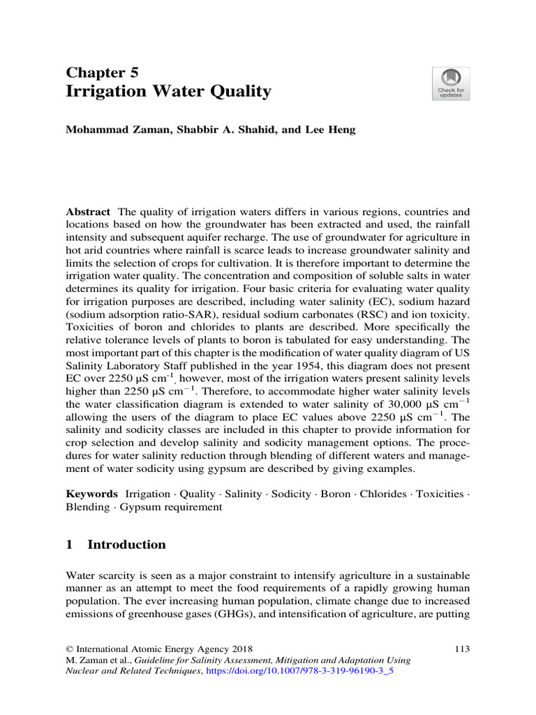 Irrigation Water Quality Assessment Guide | PDF | Soil | Salt (Chemistry)