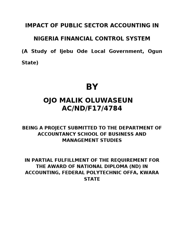 Public Sector Accounting Impact in Nigeria | PDF | Gratitude | Methodology