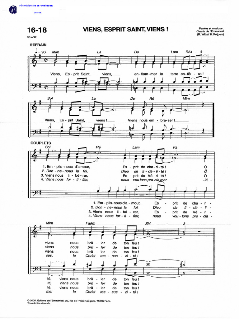 010 Viens Esprit Saint Viens | PDF