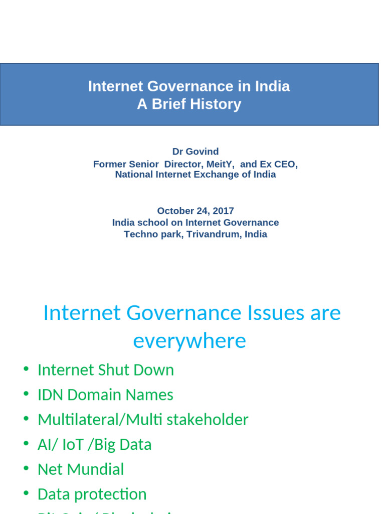 Internet Governance in India: Overview | PDF | Internet Governance ...
