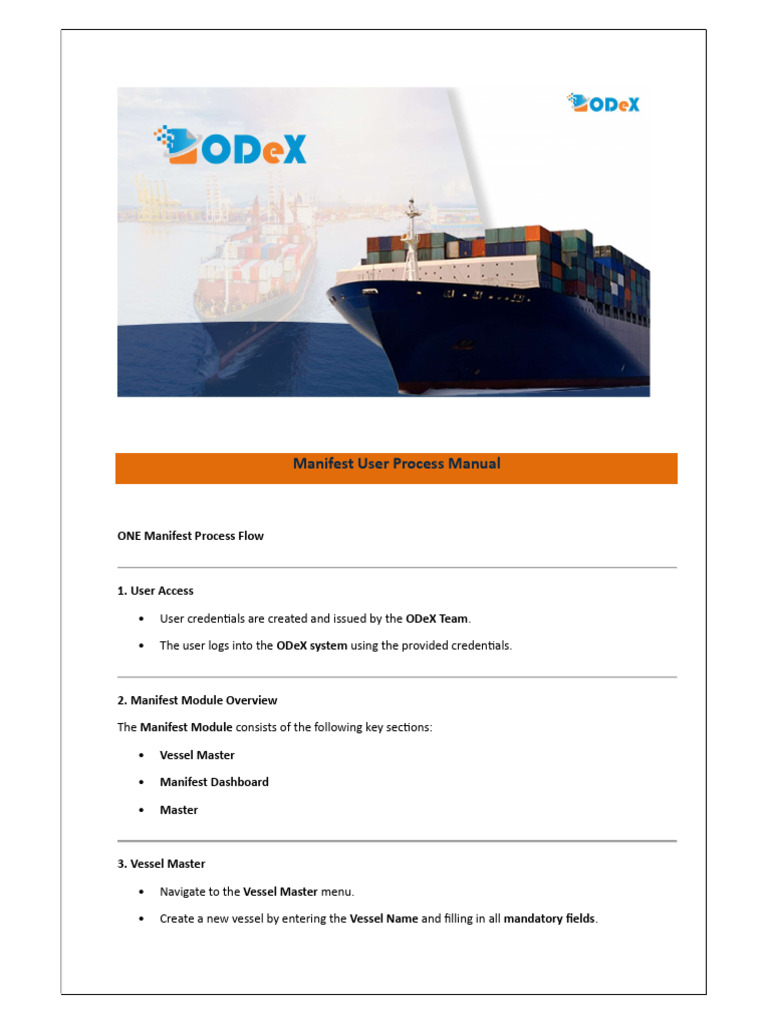 ONE Manifest User Process Guide | PDF | Computing | Software