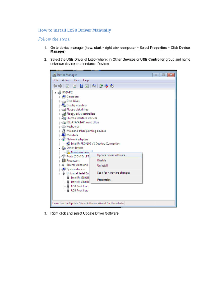 Install Lx50 Driver Manually Guide | PDF
