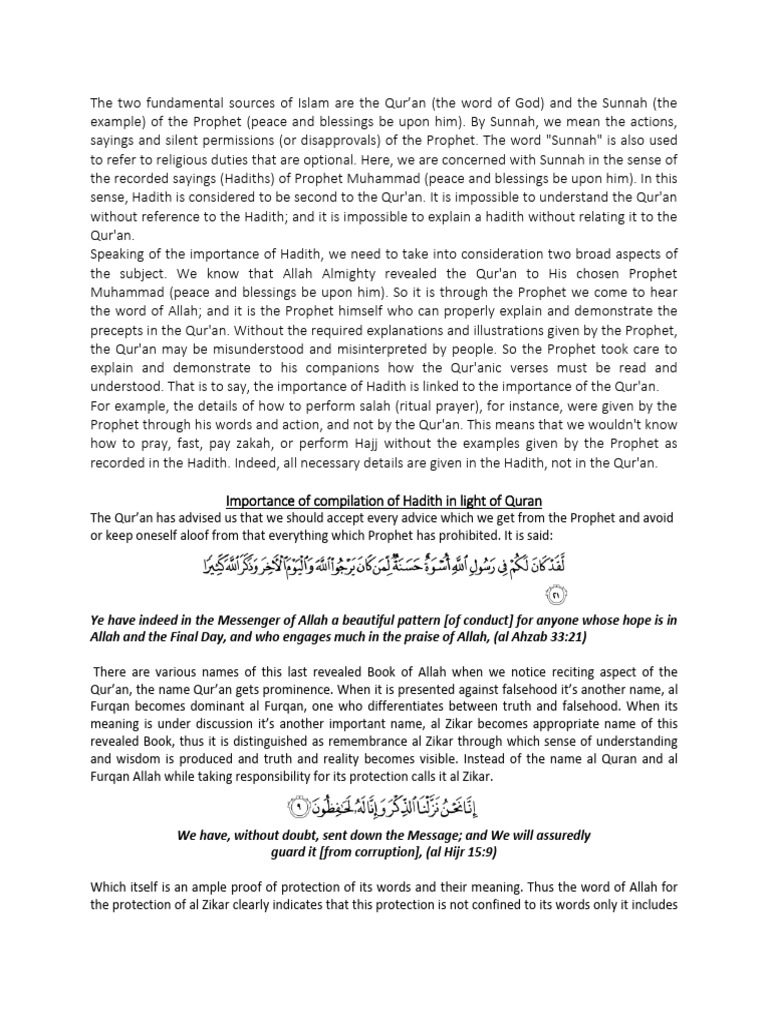 392673090 Compilation and Preservation of Hadith (3) | PDF | Hadith ...