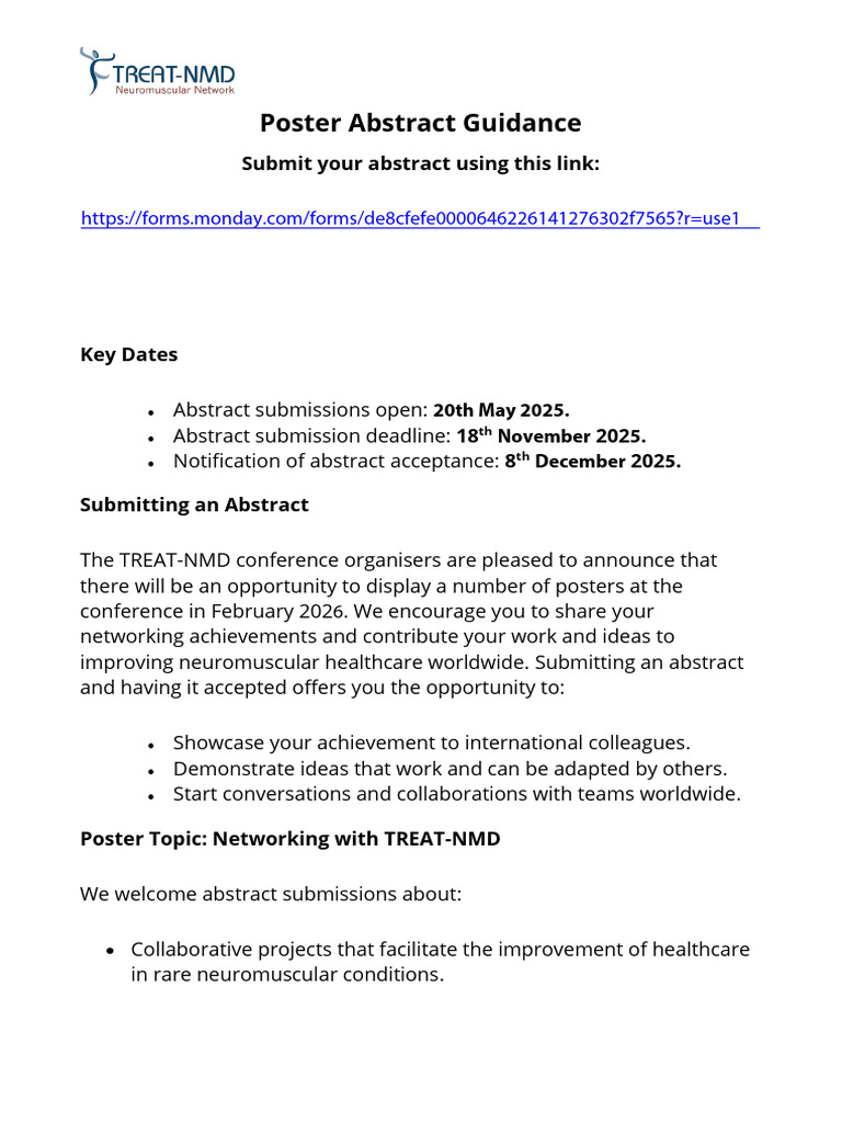 TREAT-NMD Conference Poster Submission Guide | PDF