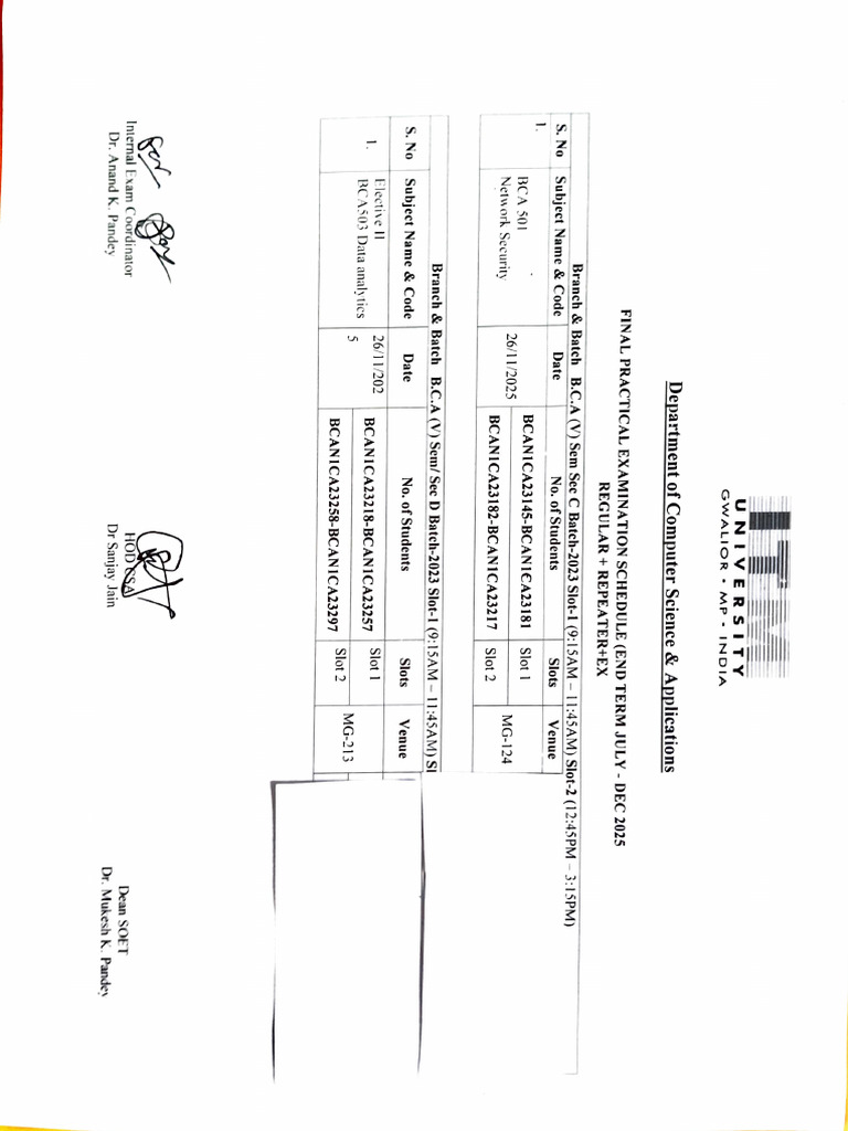 BCA & MCA Final Exam Schedule 2025 | PDF | Software Development ...