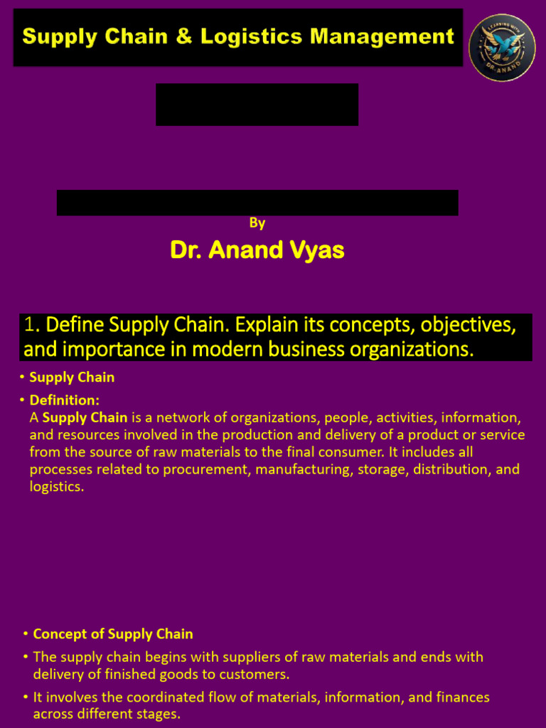 Understanding Supply Chain Management Essentials | PDF | Supply Chain ...