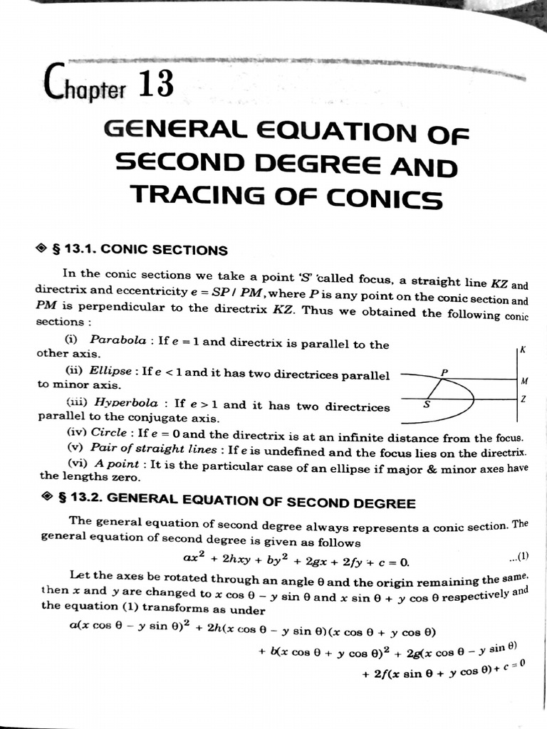 Chapter 13 General Equation of Second Degree and Tracing of Conics 01 ...