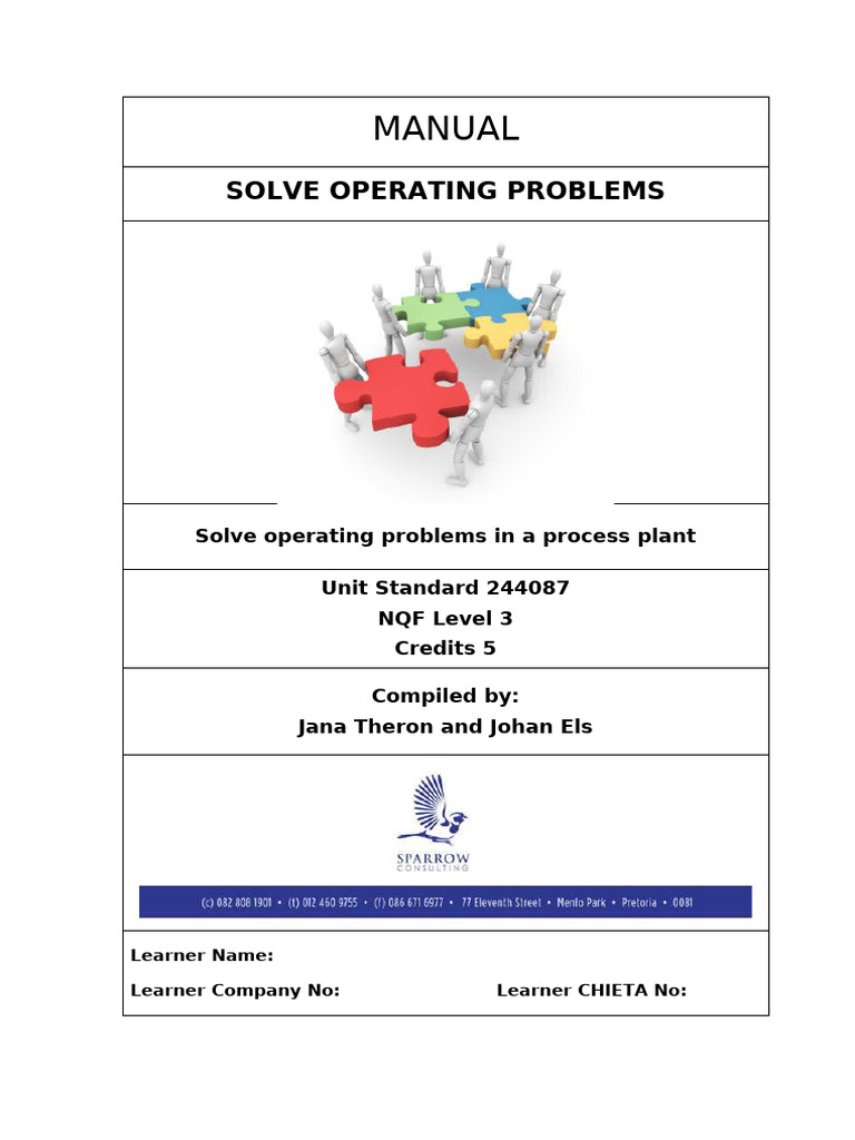 US 244087 (M) Solve Operating Problems | PDF | Methodology | Data