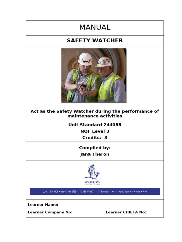 US 244088 (M) Safety Watcher | PDF | Personal Protective Equipment | Glove
