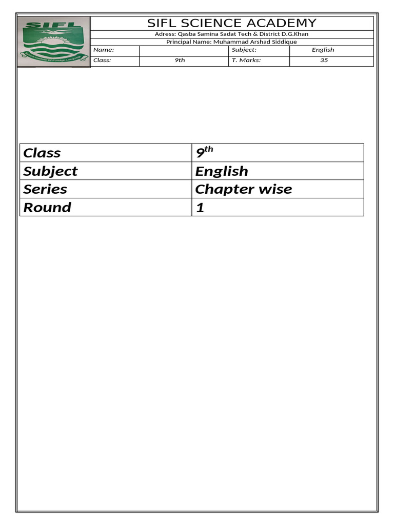 9th Grade English Test Papers | PDF | English Language | Muhammad Ali ...
