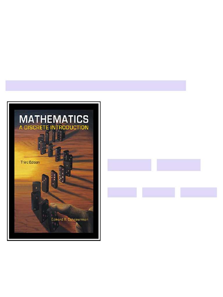 Mathematics A Discrete Introduction Third Edition Edward R. Scheinerman ...