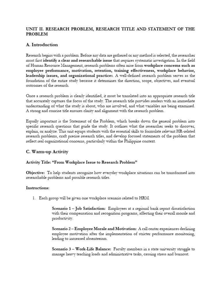 Crafting HR Research Problems and Titles | PDF | Motivation | Motivational