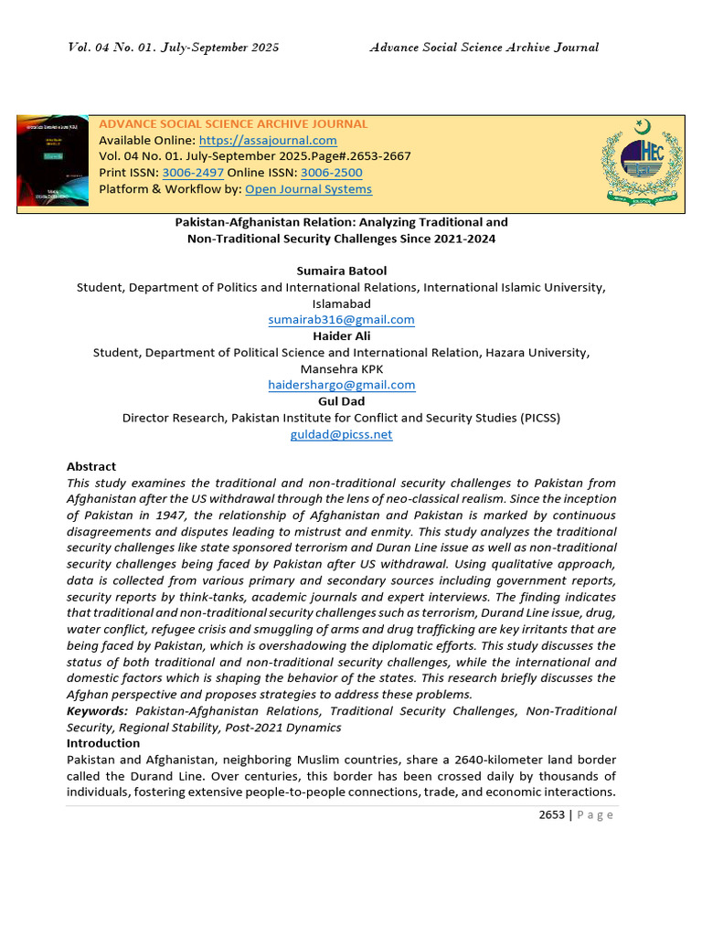 196.+Pakistan Afghanistan+Relation+Analyzing+Traditional+And | PDF ...
