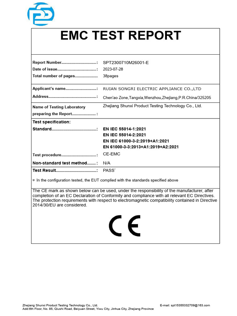 EMC Test Report for Exhaust Fan Switch | PDF | Electromagnetic ...