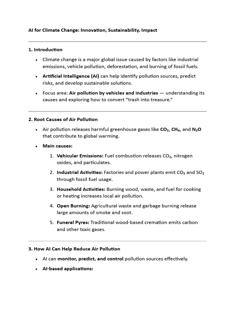AI for Climate Change-Air pollution | PDF | Air Pollution | Climate Change