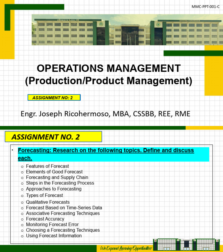 Forecasting in Operations Management | PDF