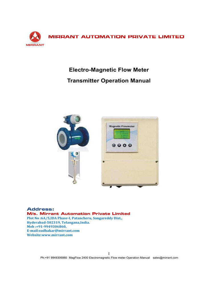 MagFlow 2400 Flow Meter Manual | PDF