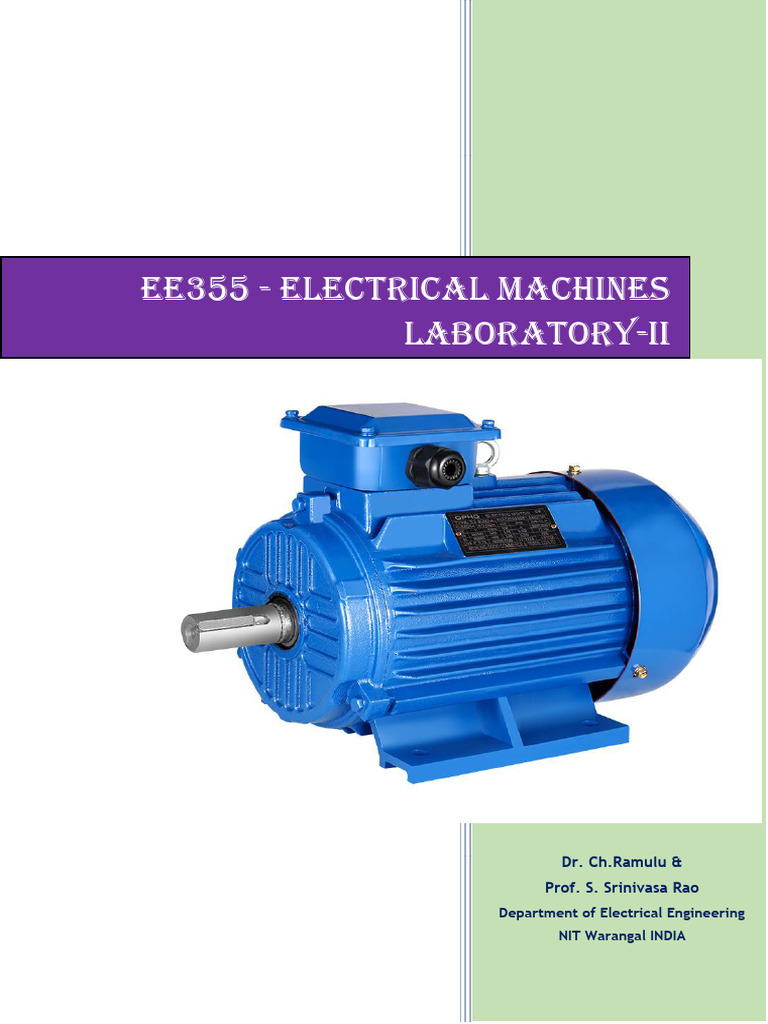 Electrical Machines Laboratory Manual | PDF | Electric Motor | Voltage