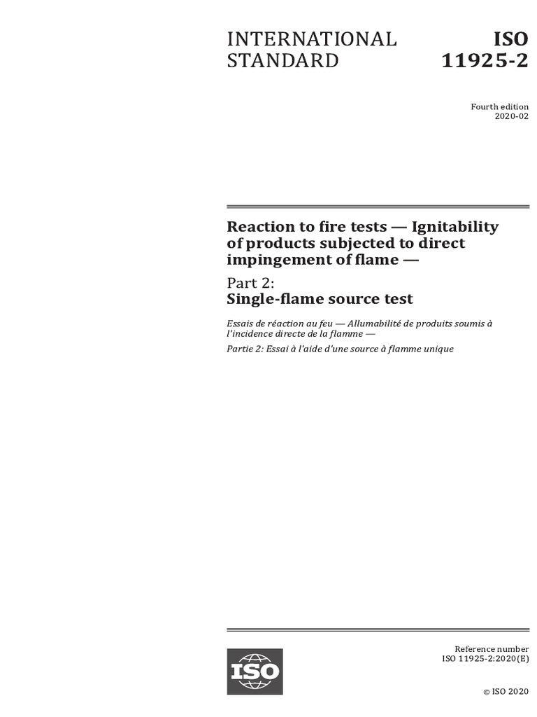ISO 2020 Fire Test Reaction Standards | PDF | International ...