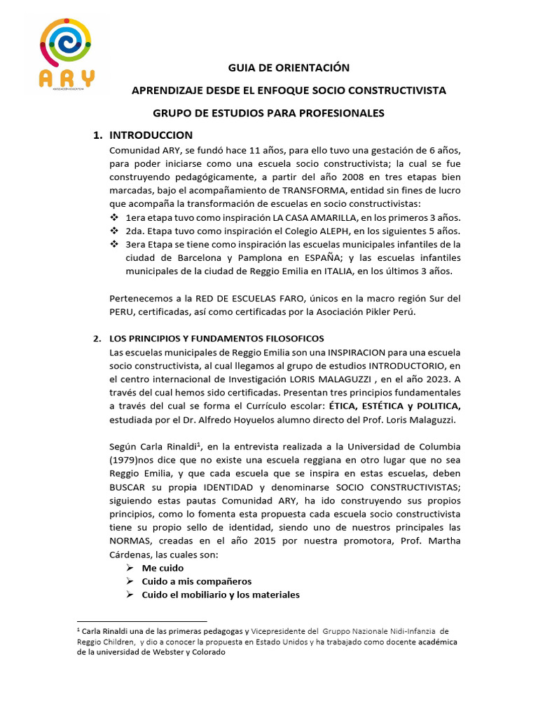 Guía de Aprendizaje Socio Constructivista | PDF | Aprendizaje | Plan de ...