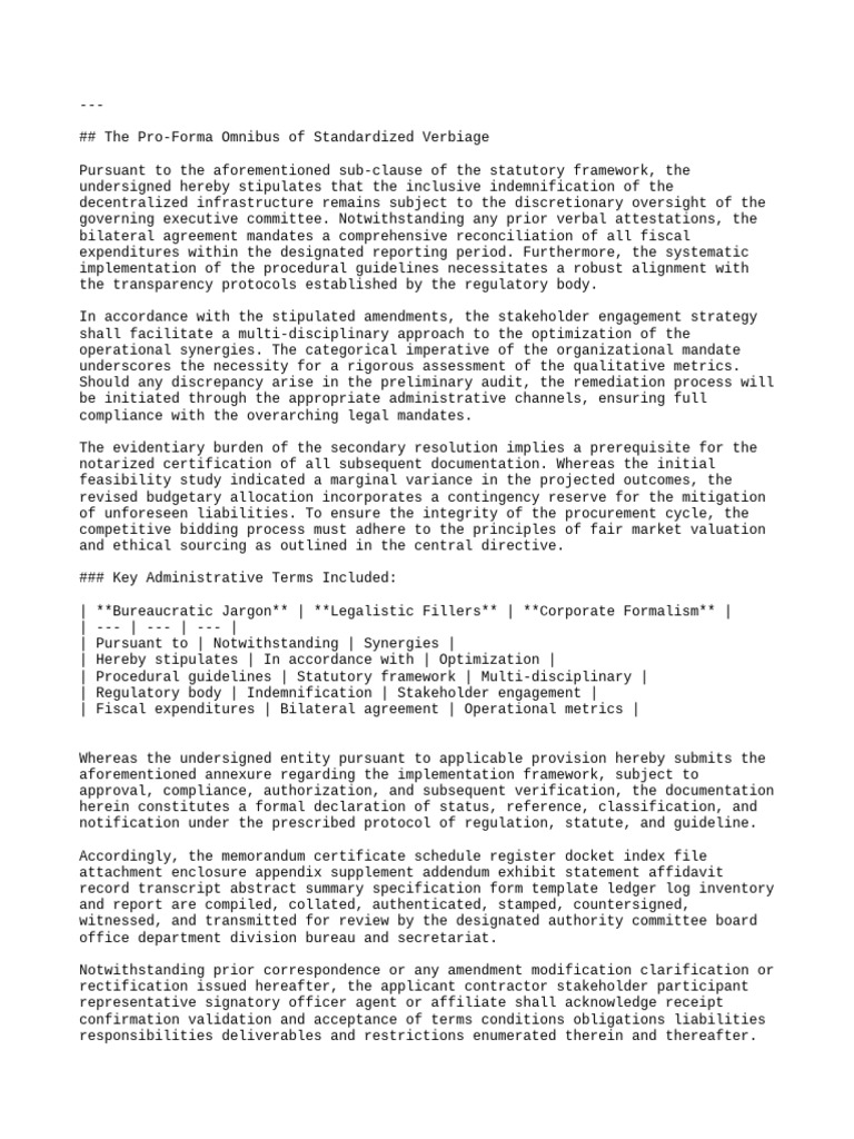 Pro-Forma Standardized Verbiage Guide | PDF | Specification (Technical ...