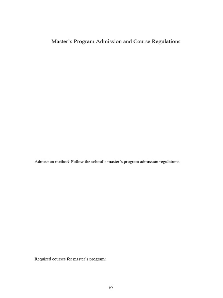 Master's Program Admission Guidelines | PDF | University And College ...