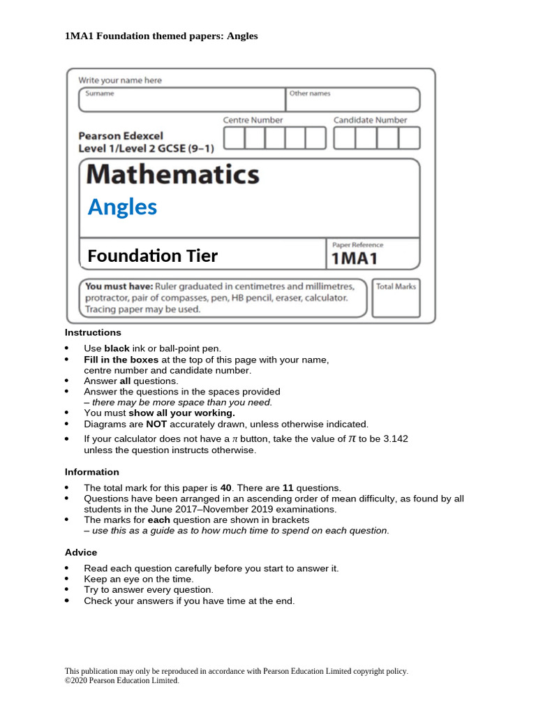 Foundation Paper on Angles | PDF | Triangle | Classical Geometry
