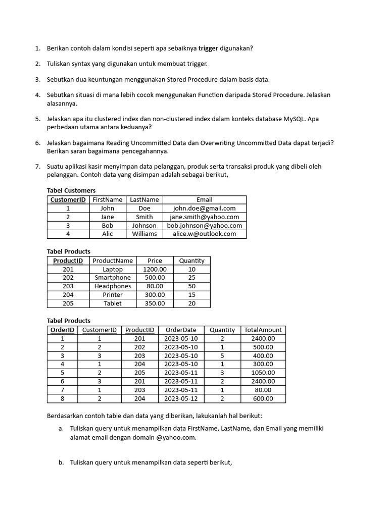 Panduan Trigger dan Query SQL MySQL | PDF