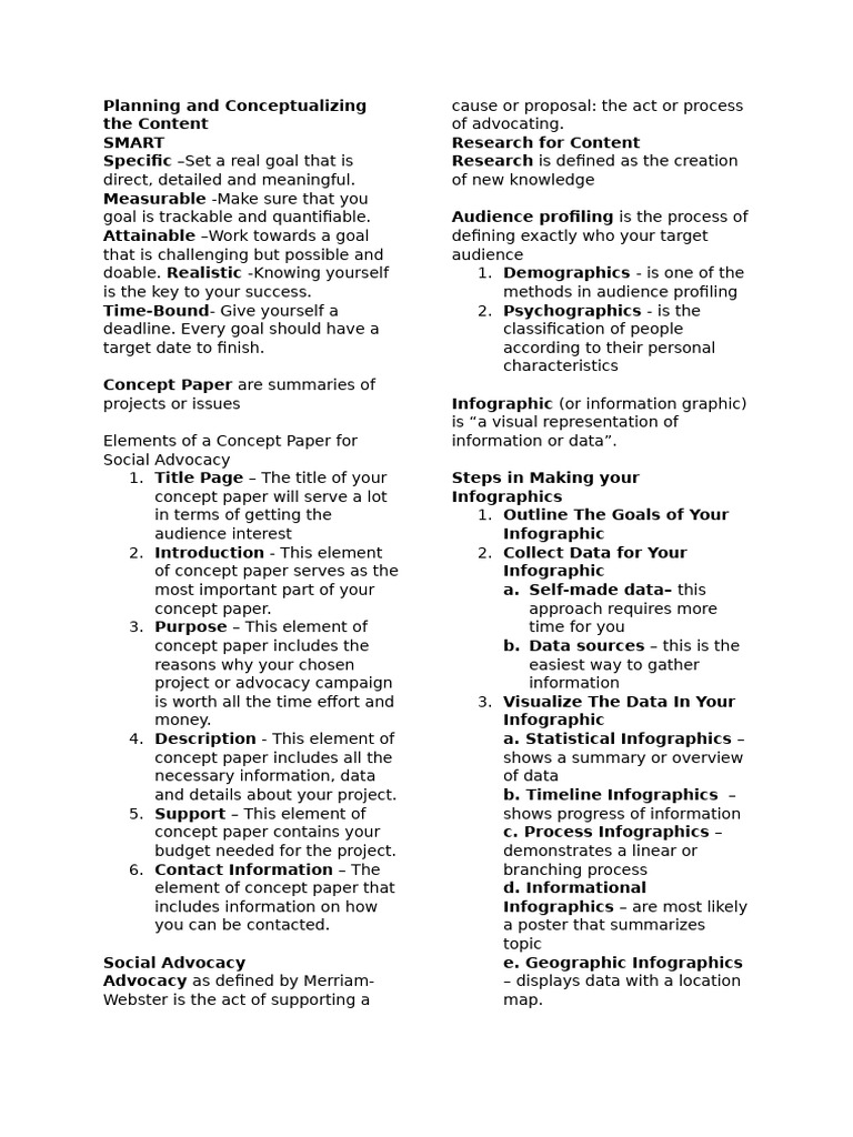 Guide to Creating Effective Concept Papers | PDF | Infographics ...