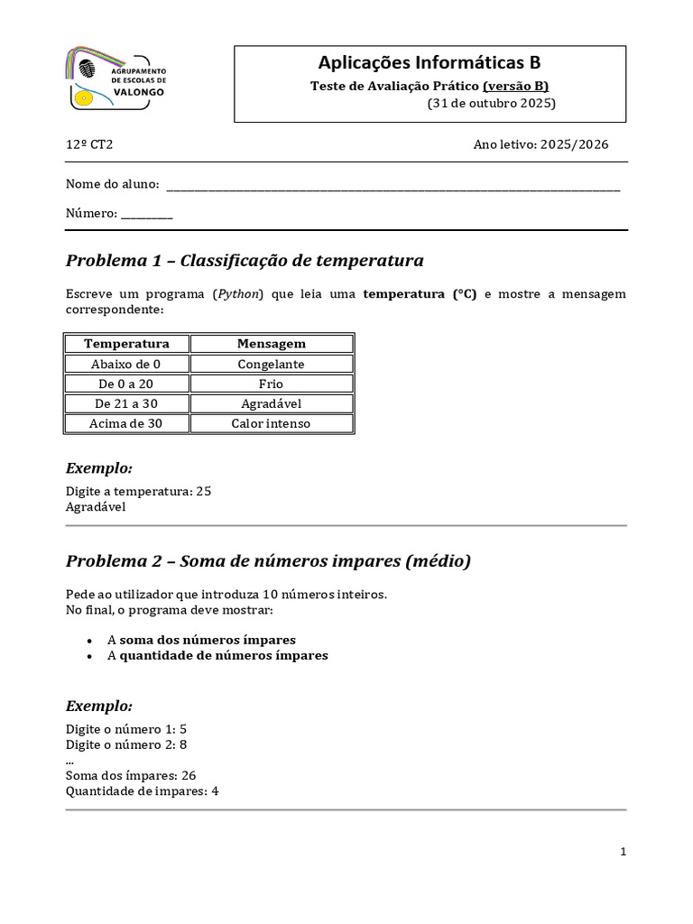 Exercícios de Programação em Python | PDF