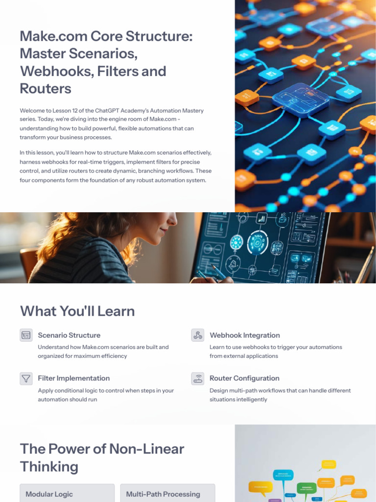 Make.com Automation: Scenarios & Webhooks | PDF | Automation | Router ...