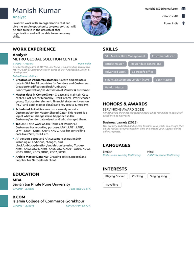 Manish's Resume 1 | PDF | Computing | Business