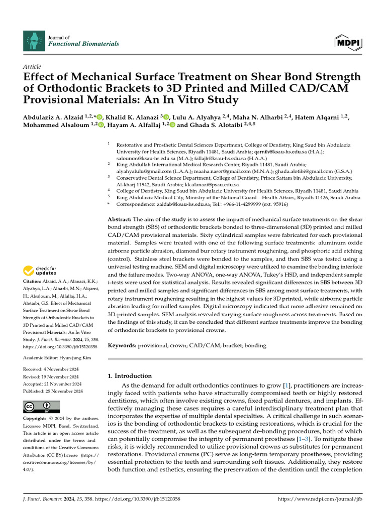 Shear Bond Strength of Orthodontic Brackets | PDF | Scanning Electron ...