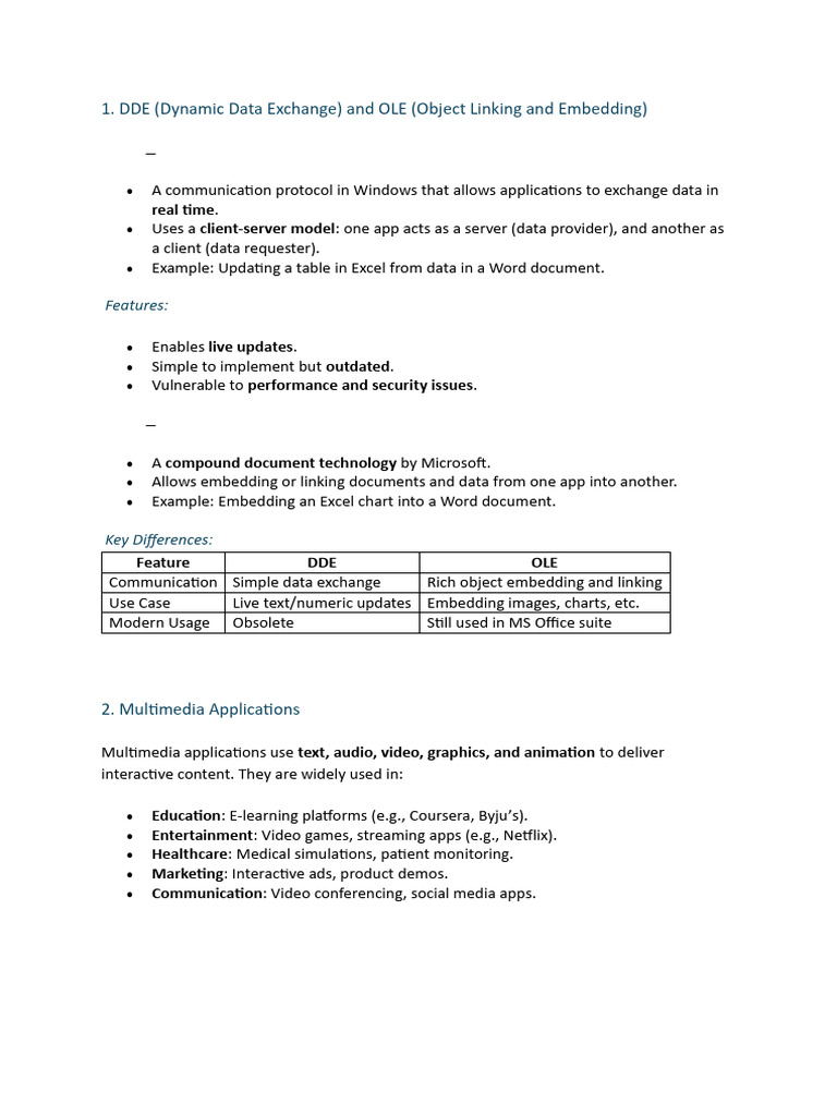 DDE, OLE, and Multimedia Protocols Explained | PDF | Data Compression ...