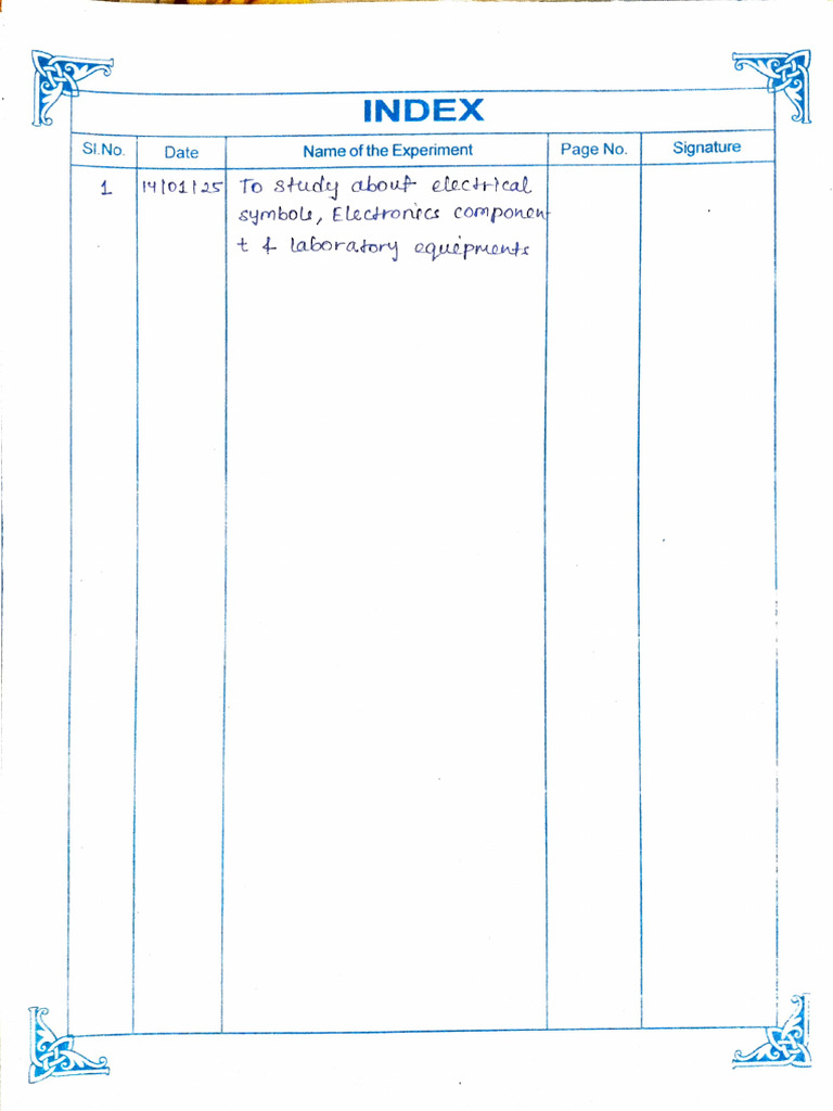 Basic Electronics Lab Exp 1 | PDF
