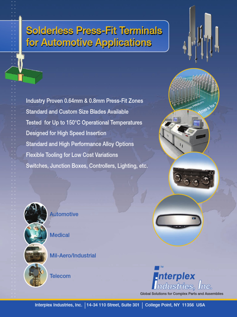 Press-Fit Terminals for Automotive Solutions | PDF | Electrical ...