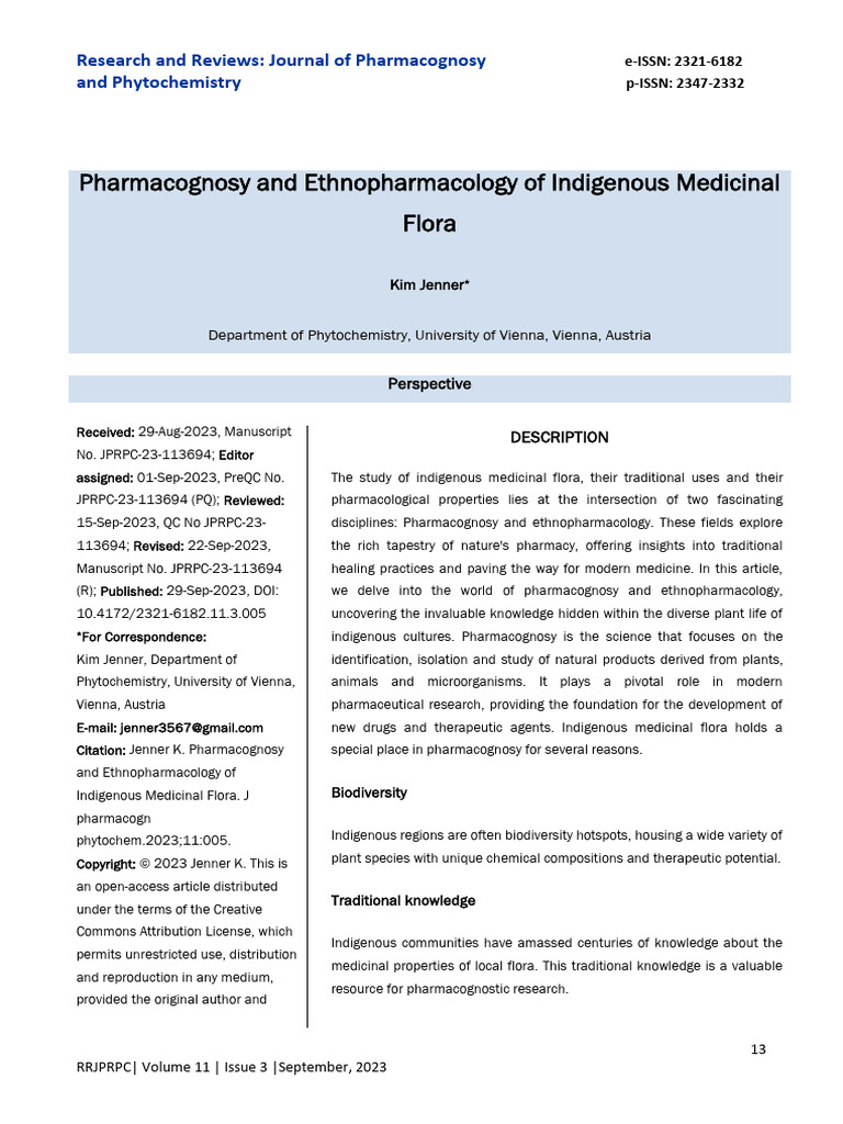 Indigenous Medicinal Flora Insights | PDF | Pharmacognosy | Traditional ...